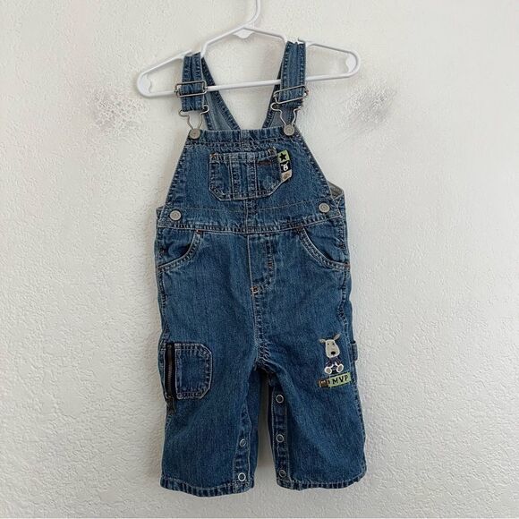 Carters Vintage Blue Denim Overalls Baby Boys Size 9 Months - Picture 8 of 8